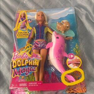 Barbie Dolphin Magic Doll with Pink and Yellow Outfit